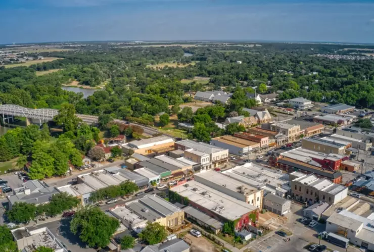 Vista aérea de Bastrop, Texas.