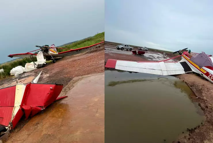 Avioneta fumigadora se desploma sobre plantío de plátanos en Teapa, Tabasco ¡El piloto sobrevivió!