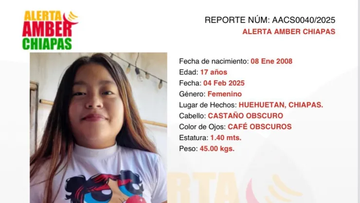 ALERTA AMBER CHIAPAS: Mayrin Hernández de 17 años desapareció en Huehuetán