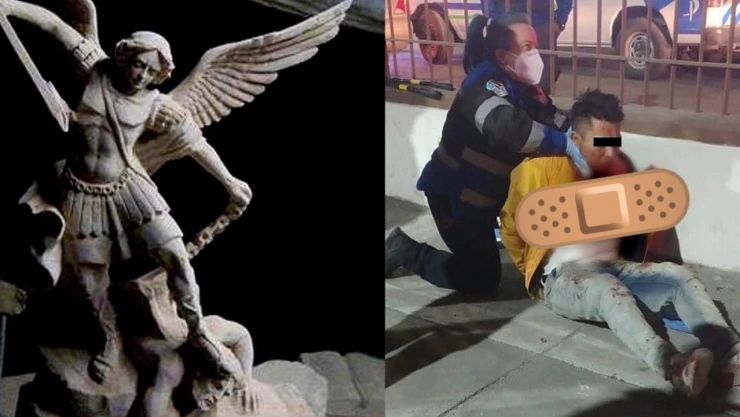 Ladrón cae sobre San Miguel Árcangel