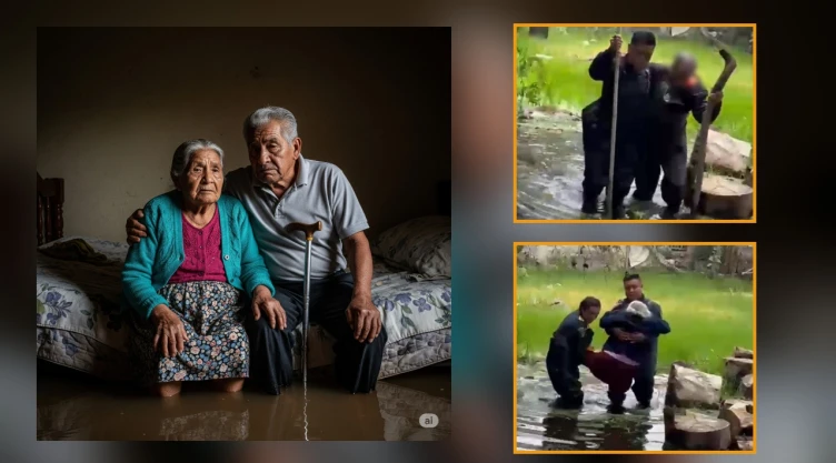 Una mamá y su hijo, ambos adultos mayores, fueron salvados de una inundación en su casa en CDMX.