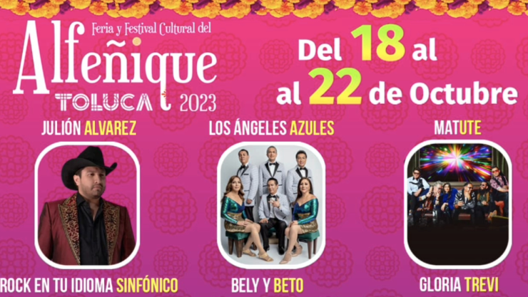 Cartel completo para la Feria del Alfeñique 2023 en Toluca
