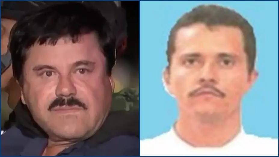 “El Chapo” Guzmán (D) y “El Mencho”, este actualmente prófugo.