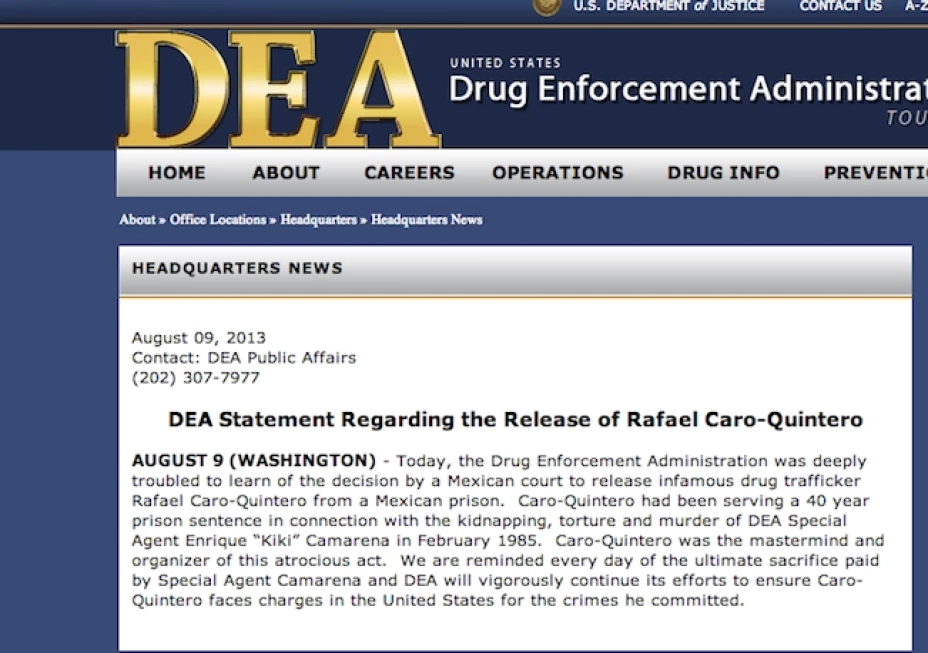 El narcotraficante Rafael Caro Quintero fue liberado este viernes