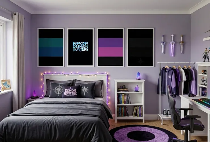 Ideas de pósters de KPop Demon Hunters para decorar el cuarto de tus hijos
