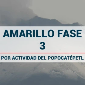 Volcán Popocatépetl se mantiene en amarillo fase 3.