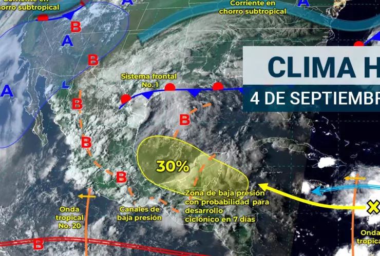 ¡Descargas eléctricas y torbellinos! Clima en México hoy 4 de septiembre