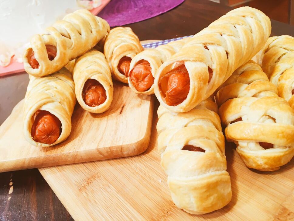 salchichas trenzadas, cocineros mexicanos