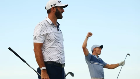 Los favoritos Dustin Johnson y Rory McIlroy ganan el torneo de exhibición en Florida