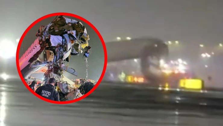 Impactante VIDEO | Así fue el BRUTAL choque de un avión en aeropuerto de Nueva York: El accidente dejó destrozada la aeronave
