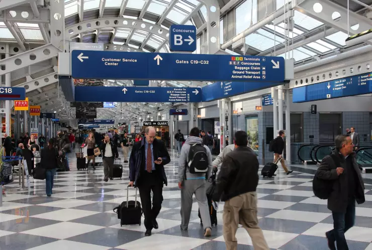 El aeropuerto de Chicago, Illinois