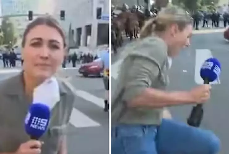 VIDEO_ Así fue como periodista australiana es herida por la policía en medio de los disturbios en Los Ángeles