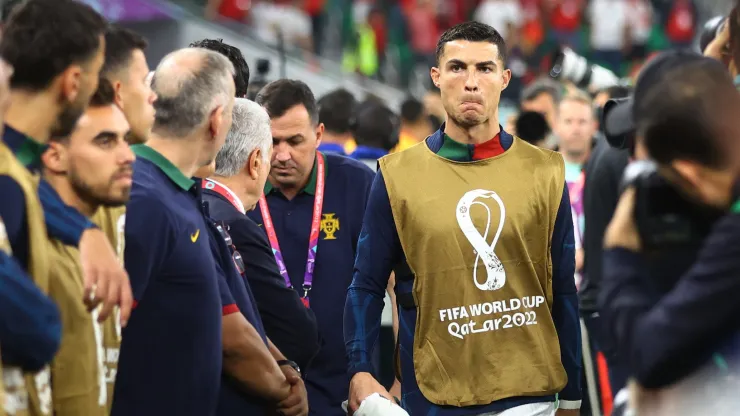 Cristiano Ronaldo desde la banca ante Marruecos