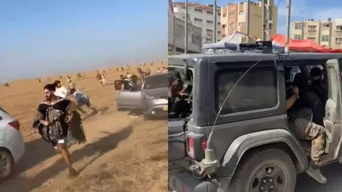 Video Civiles secuestrados en Israel por Hamas en conflicto de Franja de Gaza hoy 7 de octubre 2023
