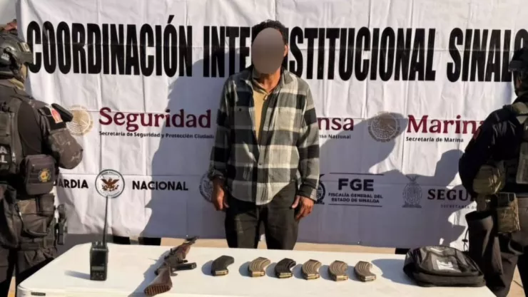 Hombre armado detenido al norte de Culiacán
