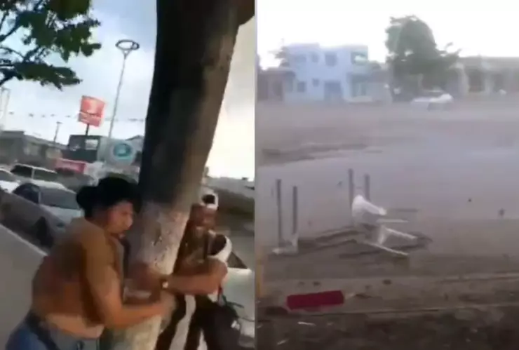 VIDEO: Tornado golpea a Guamúchil, Sinaloa; reportan un herido y daños.