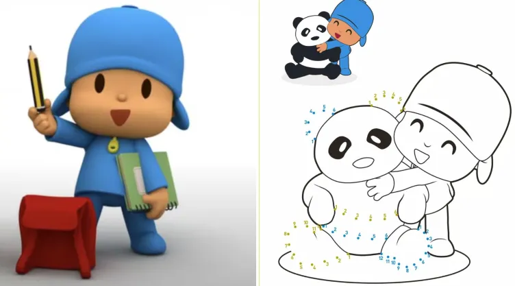 Imágenes para colorear y laberintos de Pocoyó para niños