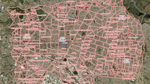 Esta es la comunidad con más colonias tras el cambio de división territorial en Guadalajara. En la imagen se observa una imagen de las colonias que están en Guadalajara.