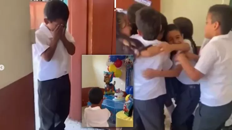 Niño llora en su cumpleaños
