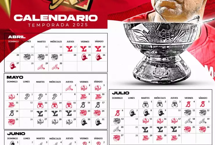 Calendario completo de Diablos Rojos este 2025