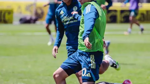Alexis Gutiérrez, durante el entrenamiento del América