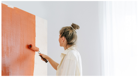 pintar una sola pared habitación