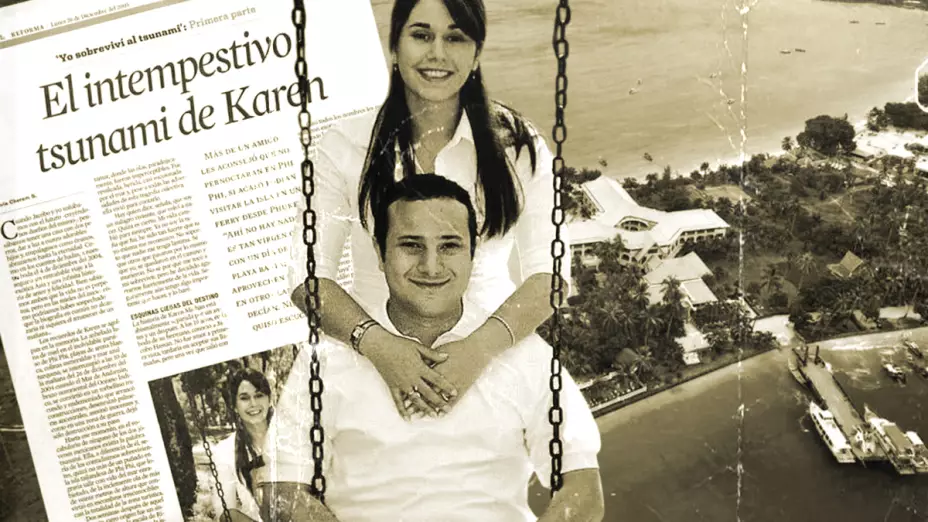 Karen Michan, sobreviviente del tsunami de Tailandia, durante una entrevista.