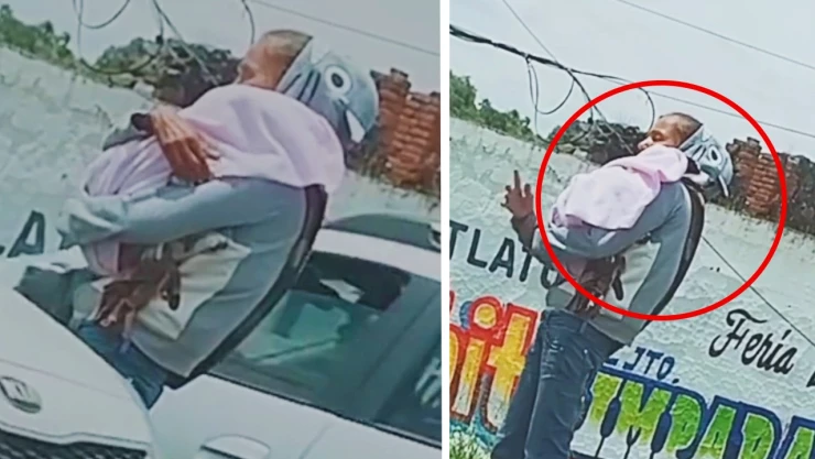 Mujer hace pasar a un perro por bebé