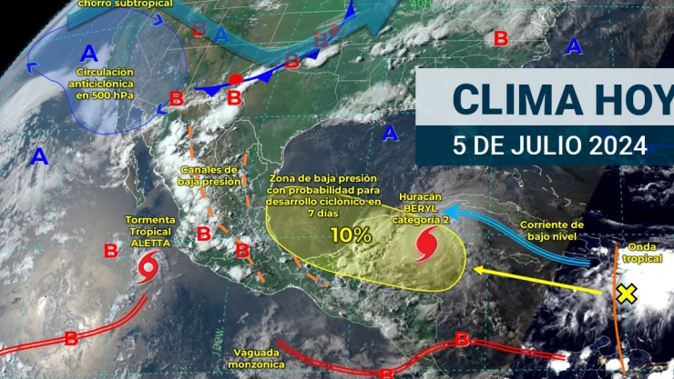 Clima en México hoy 5 de julio de 2024