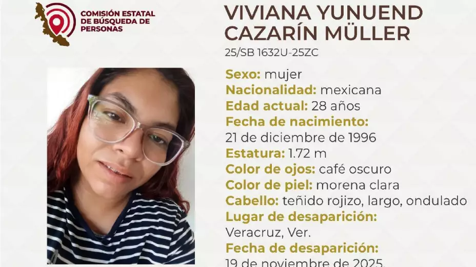 Viviana Yunuend Cazarín Müller, reportada como desaparecida en Veracruz ¿Qué sabemos de su desaparición?