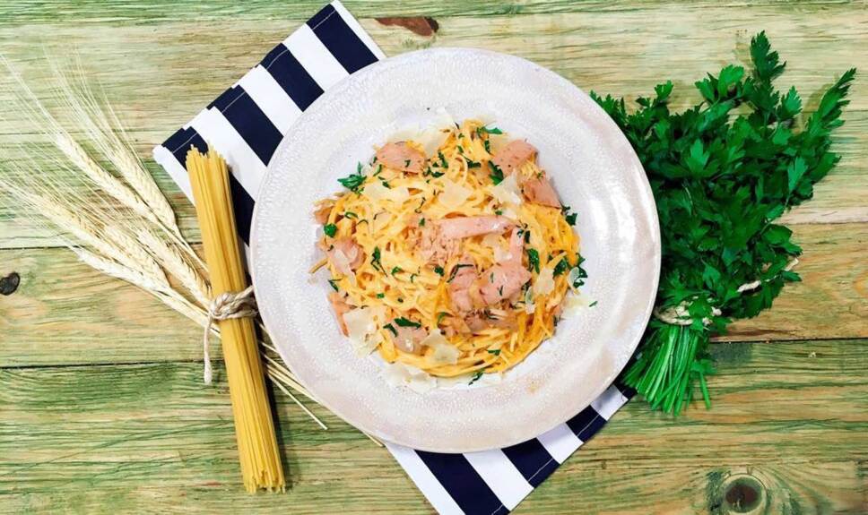 Receta Espagueti cremoso de mar