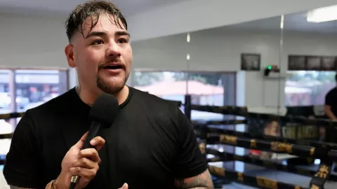 Andy Ruiz en entrenamiento para pelea ante Luis Ortiz