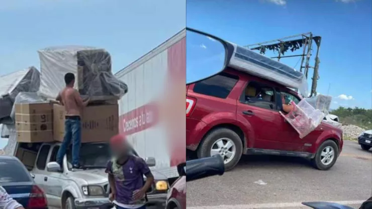 Rapiña en camión de muebles en Quilá