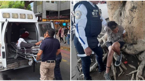 ¡Sobrevivió de milagro! Indigente apuñala a joven en la Glorieta de los Insurgentes