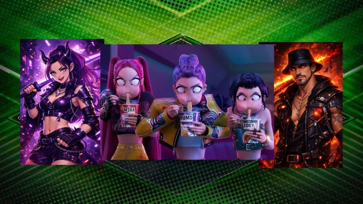 Así se verían las leyendas de Exatlón México si vivieran en el universo de las Guerreras Kpop Demon Hunters, según la IA.