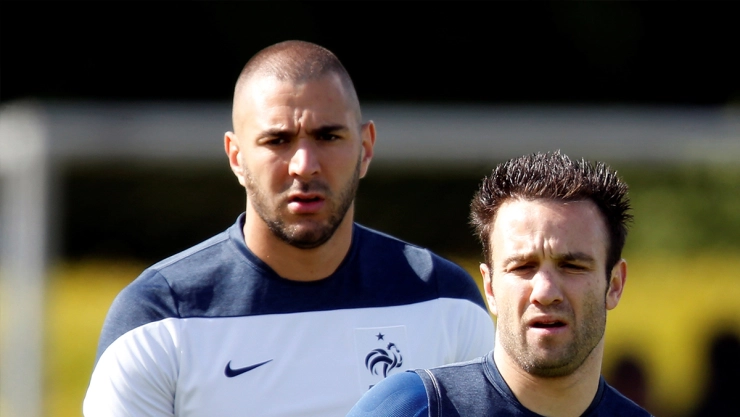 Karim Benzema y Valbuena en la selección francesa