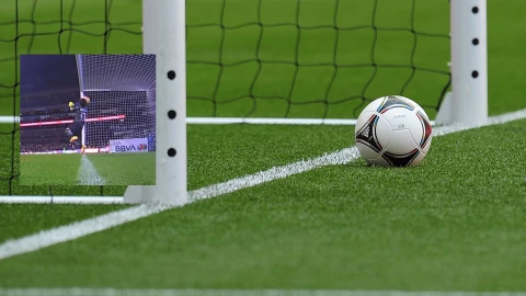 Línea de gol en una poprtería - ojo de halcón en el futbol