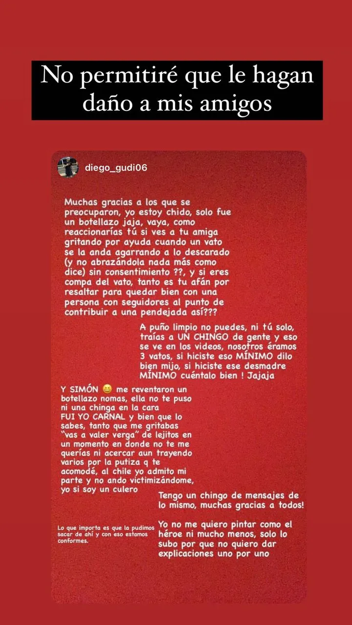Amigo de Yeri se reporta bien.