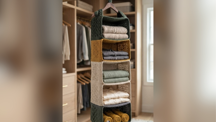 Cómo tejer un organizador de ropa interior y calcetines a crochet para colgar dentro del clóset