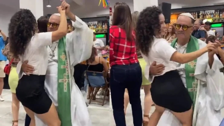 Sacerdote bailando.
