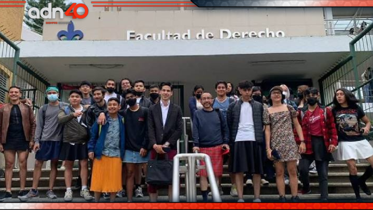estudiantes de la Universidad de Veracruz usaron faldas