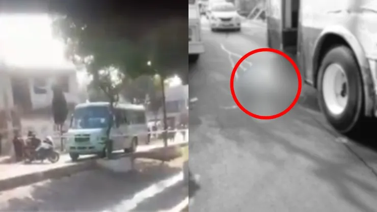 VIDEO FUERTE | Hombre muere tras una cortadura en el cuello en un microbús y su cuerpo queda tendido en las escaleras