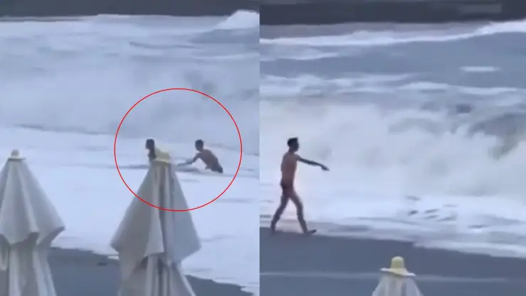 ¿Qué está pasando en el Mar Negro? Una joven fue arrastrada por el mar mientras estaba con su pareja | VIDEO