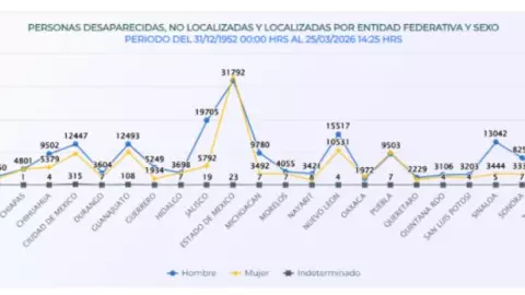 Versión estadística del Registro Nacional de Personas Desaparecidas o No Localizadas