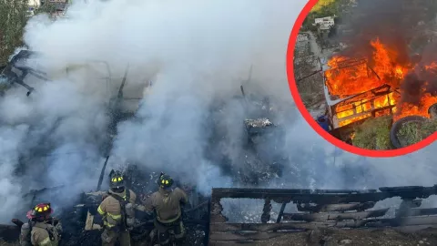Bomberos de Tijuana controlan incendio en casa de madera en Col. Los Laureles