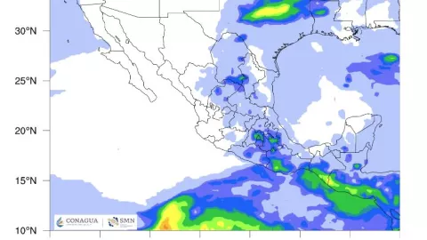 Las precipitaciones se concentran en el sur de M&eacute;xico en la entrada de la tercera ola de calor