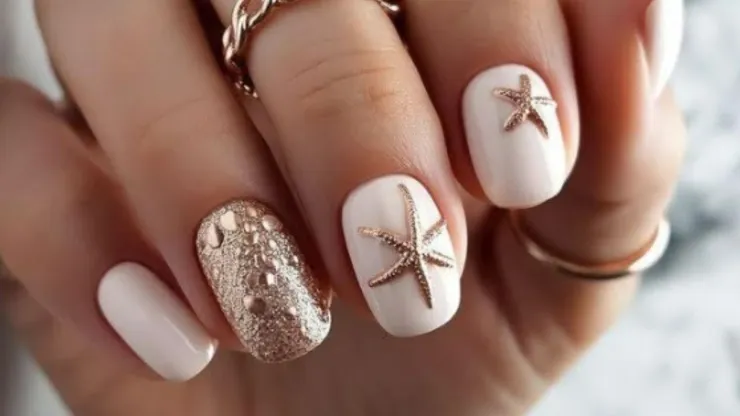 estrellas de mar en uñas