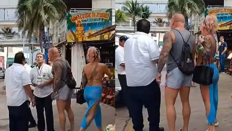 VIDEO_ Taxista y turistas discuten en Cozumel por pago de servicio