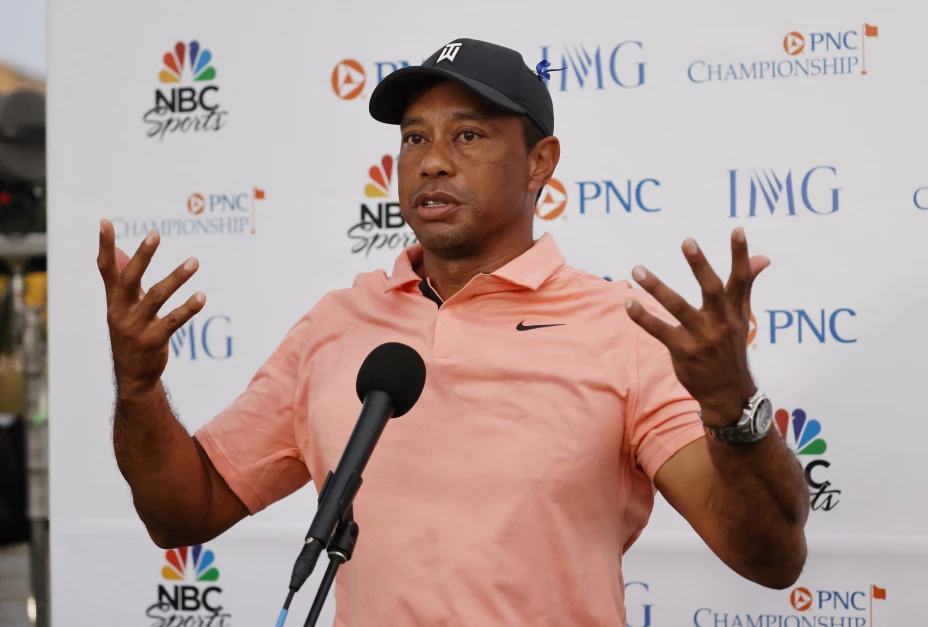 Tiger Woods en conferencia de prensa