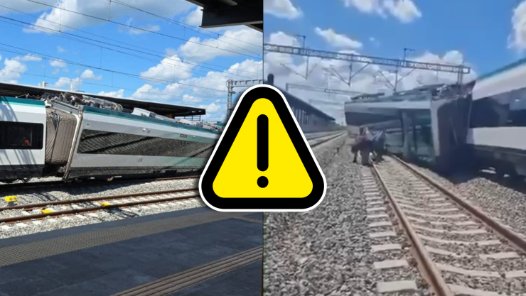 VIDEO_ Se descarrila vagón del Tren Maya en la ruta Cancún - Mérida, a la altura de Izamal; queda arriba de la vía 1.jpg